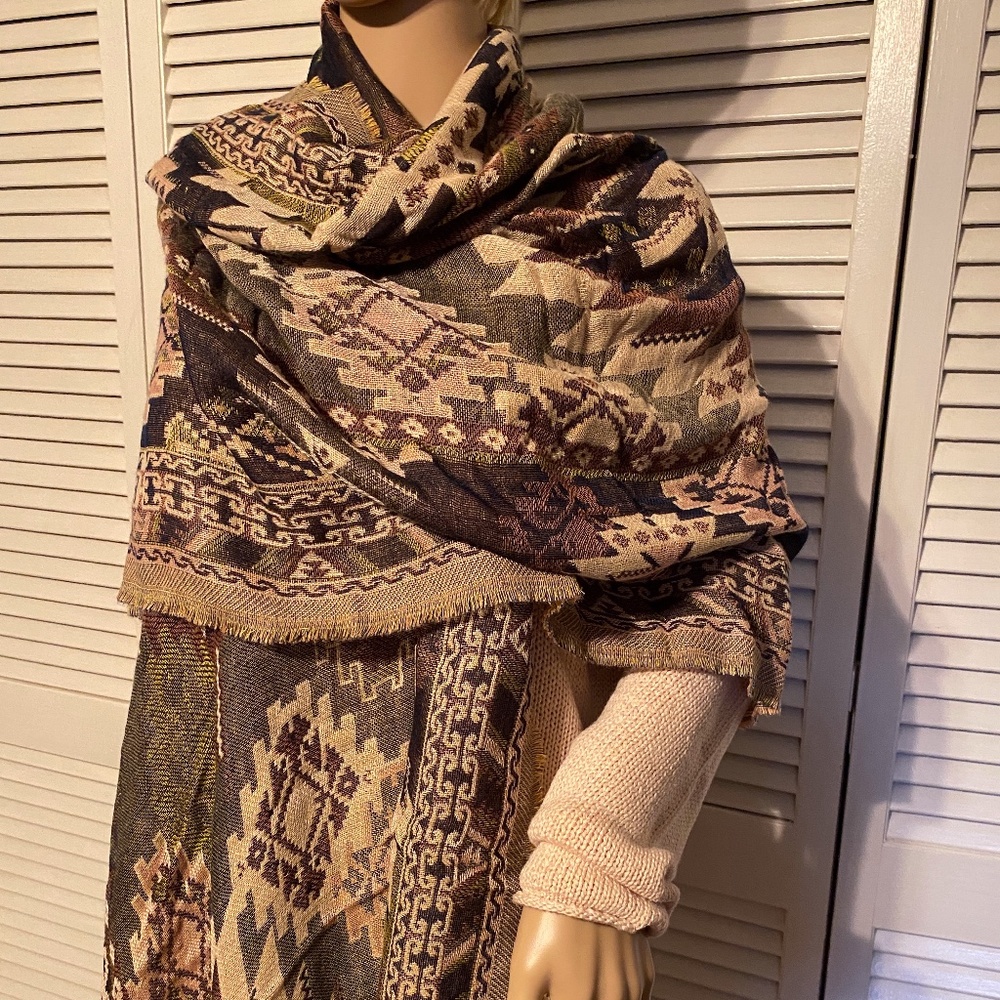 Blush, Mocha & Moss - Shawl, Scarf, Wrap